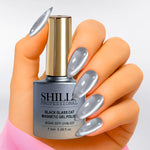image, SHILLS Professional Black Glass Cat Magnetic Gel Polish – 9D Cat Eye Effect, Soak-Off UV & LED Gel Polish (Shade 423)