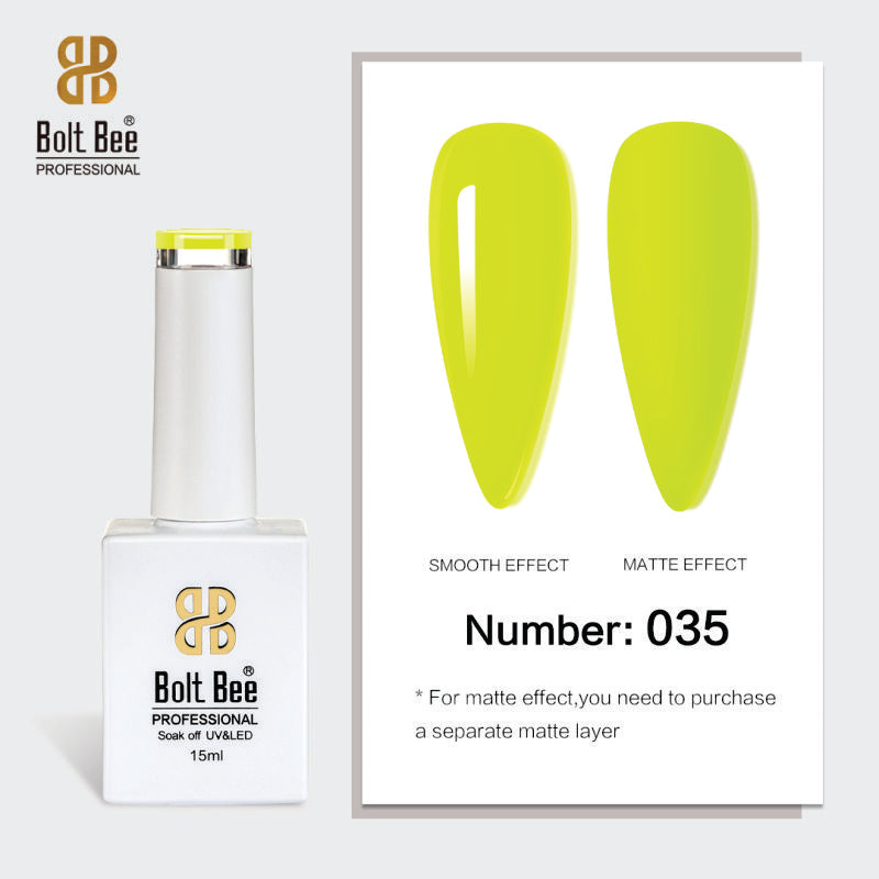 Bolt Bee Gel Polish 15ml – High-Gloss, Long-Lasting UV/LED Soak Off Nail Gel (Shade -035)