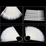image, Sevyn Colors Nail Display Fan Sticks – 50pcs Nail Art Practice Tips with Ring | Stiletto Shape Swatch Sticks for Gel, Polish & Design Display