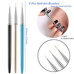 image, Sevyn Colors Professional 3pcs Nail Art Brush For Perfect Line & Professional Nail Design