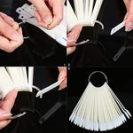 image, Sevyn Colors Nail Display Fan Sticks – 50pcs Nail Art Practice Tips with Ring | Stiletto Shape Swatch Sticks for Gel, Polish & Design Display