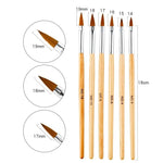 image, Sevyn Colors Acrylic Nail Brush Set – 6pcs Wooden Handle Kolinsky-Style Brushes for Acrylic Nail Art & Sculpting