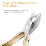 image, Sevyn Colors Professional Cuticle Nipper Stainless Steel Cuticle Trimmer with Gold Handle for Manicure & Pedicure