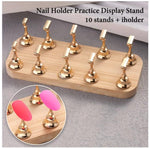 image, Sevyn Colors Magnetic Nail Art Display Stand with Wooden Base – 10-Piece Nail Practice Holder for Press-Ons, Tips & Designs