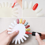 image, Sevyn Colors Natural Nail Art Display Wheel – 10PCS Nail Polish Swatch Rounds for Gel, Acrylic & Practice Designs