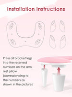 image, Sevyn Colors Ergonomic Nail Arm Rest Pillow – PU Leather & Soft Sponge Manicure Hand Rest (Pink & White, UV Lamp Not Included)