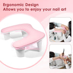 image, Sevyn Colors Ergonomic Nail Arm Rest Pillow – PU Leather & Soft Sponge Manicure Hand Rest (Pink & White, UV Lamp Not Included)