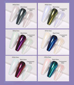 image, Sevyn Colors Aurora Chrome Mirror Pearl Powder Set – 6 Colors Iridescent Nail Art Pigment