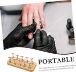 image, Sevyn Colors Magnetic Nail Art Display Stand with Wooden Base – 10-Piece Nail Practice Holder for Press-Ons, Tips & Designs