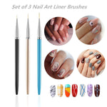 image, Sevyn Colors Professional 3pcs Nail Art Brush For Perfect Line & Professional Nail Design