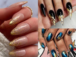 image, Sevyn Colors Nail Art Foil Flakes – 3 Metallic Leaf Foil Colors for Gel & Acrylic Nails, Gold Silver Copper Nail Decoration Set