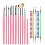 image, Sevyn Colors 20-Piece Nail Art Brush & Dotting Tool Set – 15 Nail Art Brushes & 5 Double-Ended Dotting Pens for Acrylic, Gel, Polish & Detailing