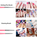 image, Sevyn Colors 20-Piece Nail Art Brush & Dotting Tool Set – 15 Nail Art Brushes & 5 Double-Ended Dotting Pens for Acrylic, Gel, Polish & Detailing