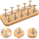 image, Sevyn Colors Magnetic Nail Art Display Stand with Wooden Base – 10-Piece Nail Practice Holder for Press-Ons, Tips & Designs