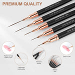 image, Sevyn Colors 5pcs Professional Nail Art Liner Brush Set – Ultra-Fine Detail Brushes for Gel, Acrylic & Nail Art Design