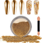 image, Sevyn Colors Gold Chrome Nail Powder Mirror Effect Metallic Gold Pigment for Gel & Acrylic Nail Art