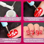 image, Sevyn Colors 5PCS Silicone Nail Art Tools with Dotting Pens – Dual-Ended Nail Sculpting Brushes for Gel Polish, Cleanup & Detailing