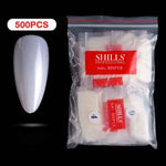 image, Shills Professional Almond Nail Tips – 500pcs Natural Full Cover Tips (10 Sizes: 0–9) | For Acrylic, Gel & Press-On Nails