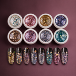 image, Sevyn Colors Myler Glitter Nail Powder Set 08 Iridescent Flake Glitters for Gel Nails, DIY Nail Art, Resin & Crafts