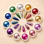 image, Sevyn Colors Chrome Nail Powder Set 12 Metallic Mirror Chrome Pigments for Nail Art, Gel & Acrylic Nails