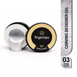 image, Fingertips Carving Designer Gel Shade 03 - Pearl Silver | 15gm Nail Extension & Sculpting Gel | UV LED Soak Off Builder Gel | Strong Hold | No Heat Spike | Professional Salon & DIY Use