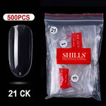 image, Shills Professional Oval Nail Tips – 500pcs Clear Full Cover Tips (10 Sizes: 0–9) | Transparent ABS Tips for Gel, Acrylic & Press-On Nails