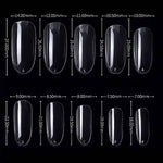image, Shills Professional Oval Nail Tips – 500pcs Clear Full Cover Tips (10 Sizes: 0–9) | Transparent ABS Tips for Gel, Acrylic & Press-On Nails