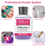 image, Shills Professional Acrylic Liquid Monomer – 150ml Non-Yellowing Formula for Acrylic Nail Extensions & Sculpting