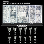 image, Shills Short French Almond Soft Gel Nail Tips 600pcs Clear (Full Cover Nail Extension Tips 12 Sizes)
