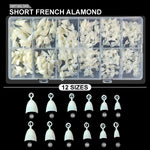 image, Shills Short French Almond Soft Gel Nail Tips 600pcs Natural (Full Cover Nail Extension Tips 12 Sizes)