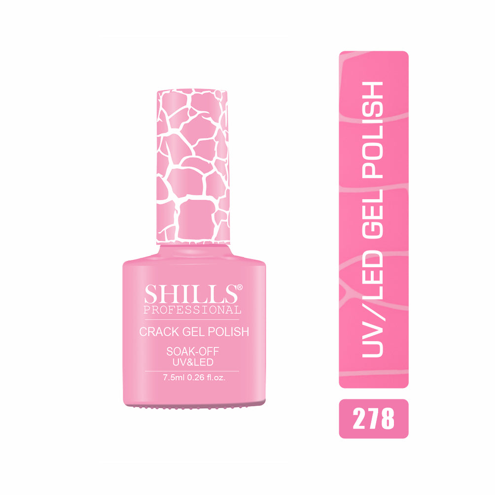Shills Professional Crack Gel Polish | Crackle Effect UV/LED Gel | Long-Lasting & Durable | Safe Formula (Shade - 278)