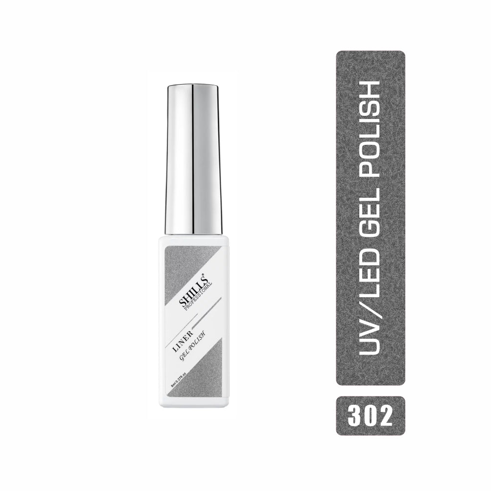 Shills Professional Liner Gel Polish | Precise Detailing & Nail Art | Durable UV/LED Cure | Safe Formula (Shade - 302)