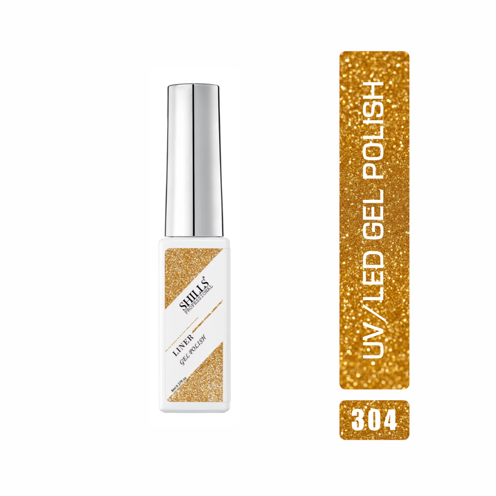 Shills Professional Liner Gel Polish | Precise Detailing & Nail Art | Durable UV/LED Cure | Safe Formula (Shade - 304)
