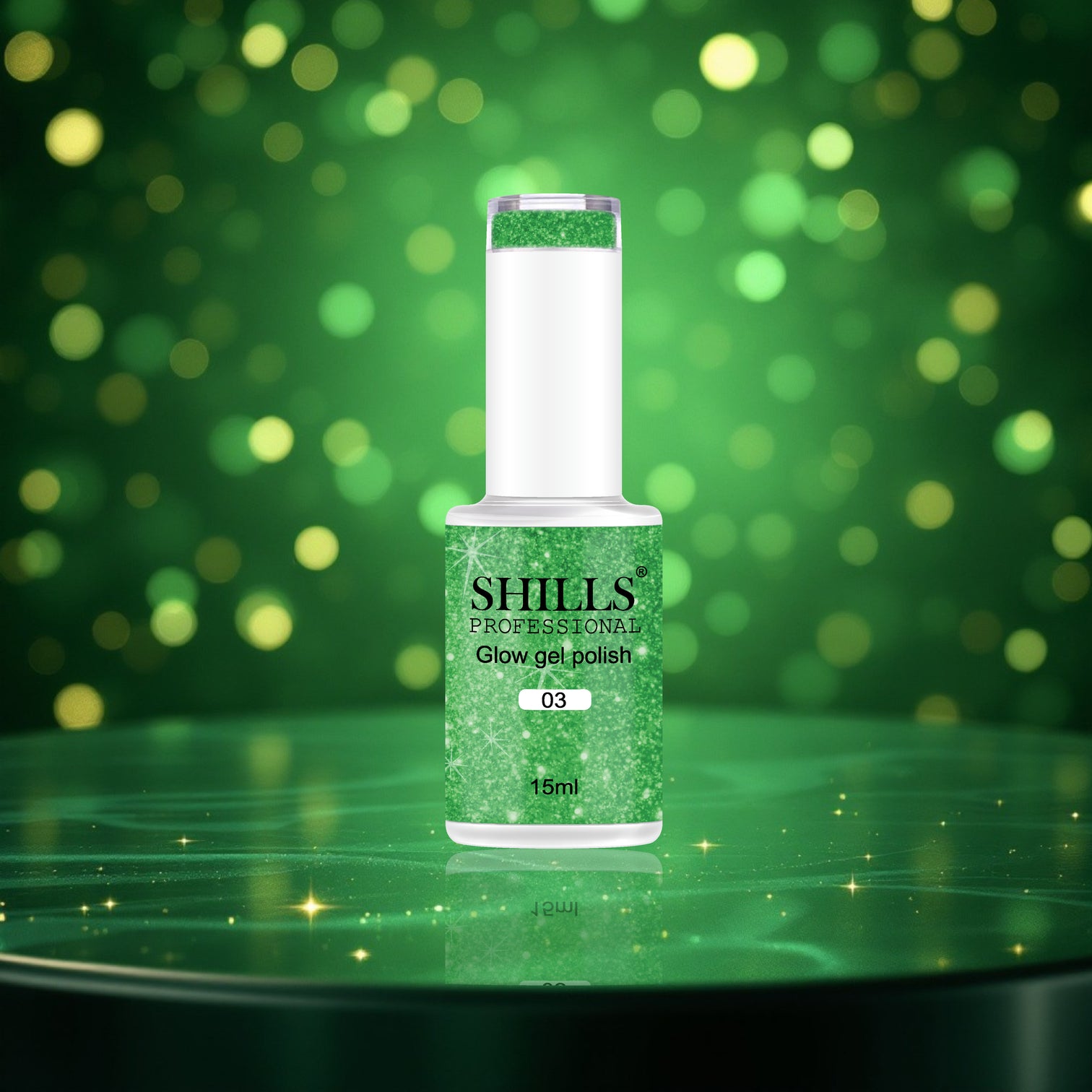 Shills Professional Reflective Gel Polish – Glitter Flash Gel for Sparkling Nail Art | Long-Lasting Soak-Off UV LED Gel (Shade-03)