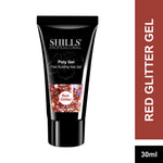 image, Shills Red Glitter Poly Nail Gel – Fast Building Nail Extension Gel (30ml)