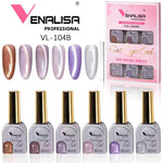 image, Venalisa Professional Cat Eye Gel Nail Polish Set VL-104B (6 Colors) | Magnetic UV/LED Soak Off Nail Gel Kit