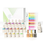 image, Venalisa V5 Semi-Transparent Gel Polish Set – 22 Pcs Kit with Color Card | Includes 18 Sheer Colors + Base Coat + Top Coats | UV/LED Soak-Off Gel (10ML)