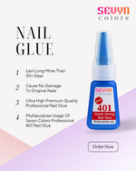 image, Sevyn Colors nail glue bottle with product features on a white background