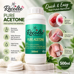 image, Recolte Professional Pure Acetone 500ml β Nail Polish Remover for Nail Care
