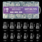 image, Queen Finger Short Coffin Soft Gel Nail Tips – 600pcs, 12 Sizes