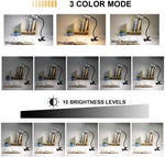 image, Sevyn Colors 360° Flexible Gooseneck LED Clip-On Ring Light | 3 Color Modes & 10 Brightness Levels | USB Powered Reading, Study, Makeup & Desk Lamp