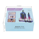 image, XSUV-711 Portable Electric Nail Drill Machine with 30W UV Lamp Base – 45,000 RPM Professional Nail Filing & Gel Polish Remover Set