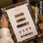 image, Youse Nail Autumn Story Cat Eye Gel Polish 15ml – 10 Color Set | Free Magnet & Shade Card