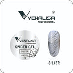 image, Venalisa Spider Gel Silver 5g – UV/LED Nail Art Gel for Metallic Line Designs