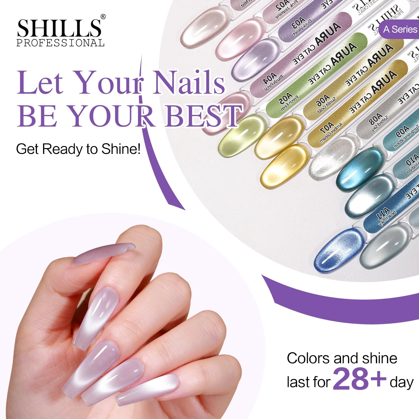 Shills Aura Cat Eye Gel Polish Set (12 Colors) | Magnetic Nail Art Kit | HEMA & TPO Free