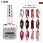 image, Shills Burnt Tea Mocha Cat Eye Gel Polish Set (12 Colors) | Magnetic Nail Art Kit | HEMA &amp; TPO Free