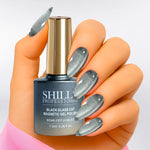 image, SHILLS Professional Black Glass Cat Magnetic Gel Polish – 9D Cat Eye Effect, Soak-Off UV &amp; LED Gel Polish (Shade 427))
