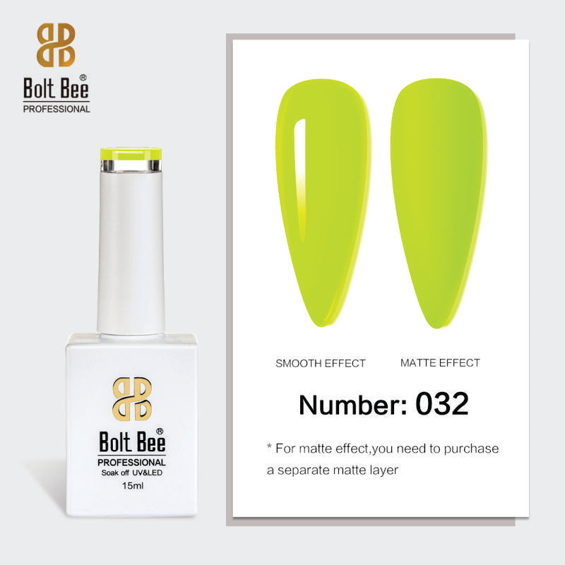 Bolt Bee Gel Polish 15ml – High-Gloss, Long-Lasting UV/LED Soak Off Nail Gel (Shade -032)