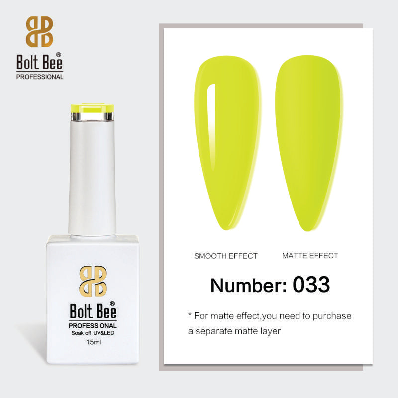 Bolt Bee Gel Polish 15ml – High-Gloss, Long-Lasting UV/LED Soak Off Nail Gel (Shade -033)
