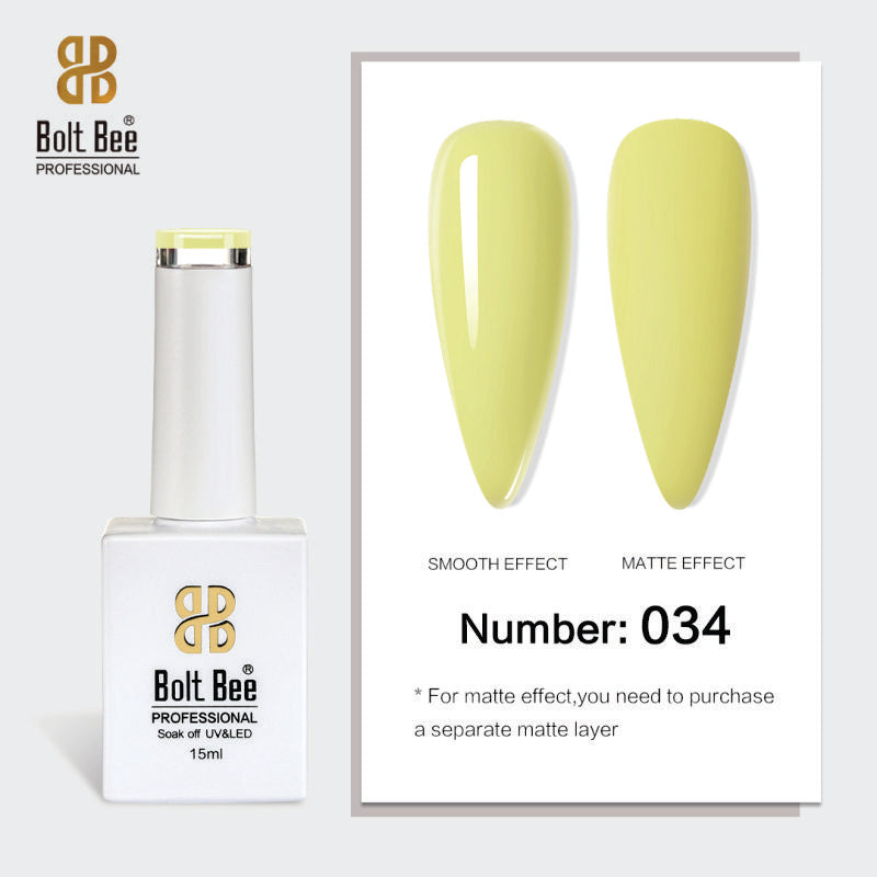 Bolt Bee Gel Polish 15ml – High-Gloss, Long-Lasting UV/LED Soak Off Nail Gel (Shade -034)